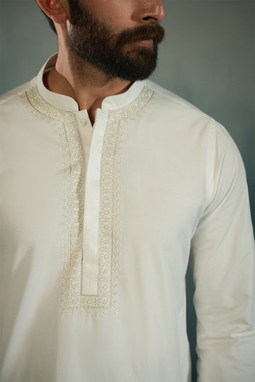 'White' Embroidered Kurta Pajama